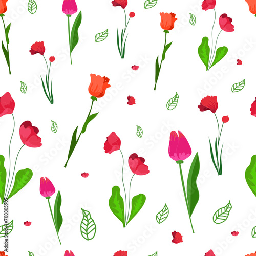 Seamless pattern with floral background. 