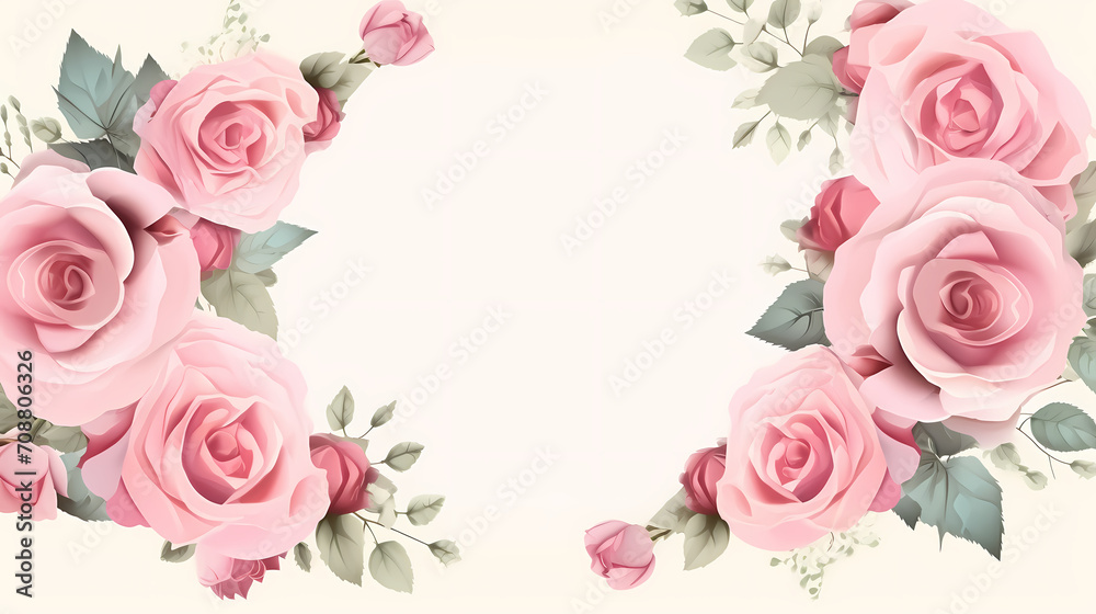 Beautiful pink rose bouquet flowers background, symbol of Valentine's Day, wedding, love