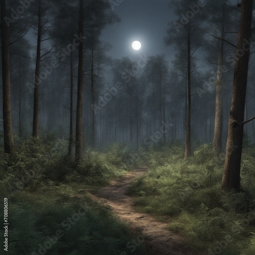 Enchanting Moonlit Forest: A Glimpse into the Lush Forest Industry