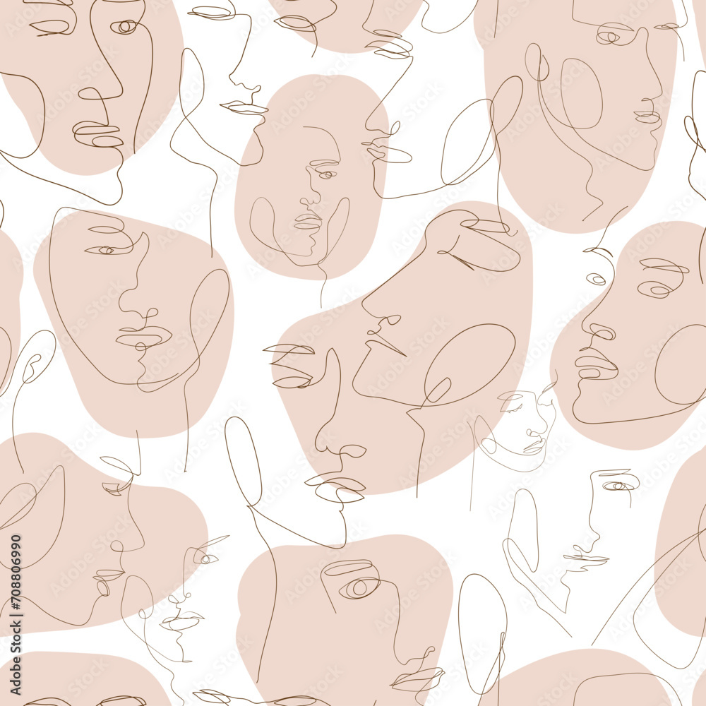 One line drawing face illustration on transparent background.
One line drawing face illustration on transparent background.