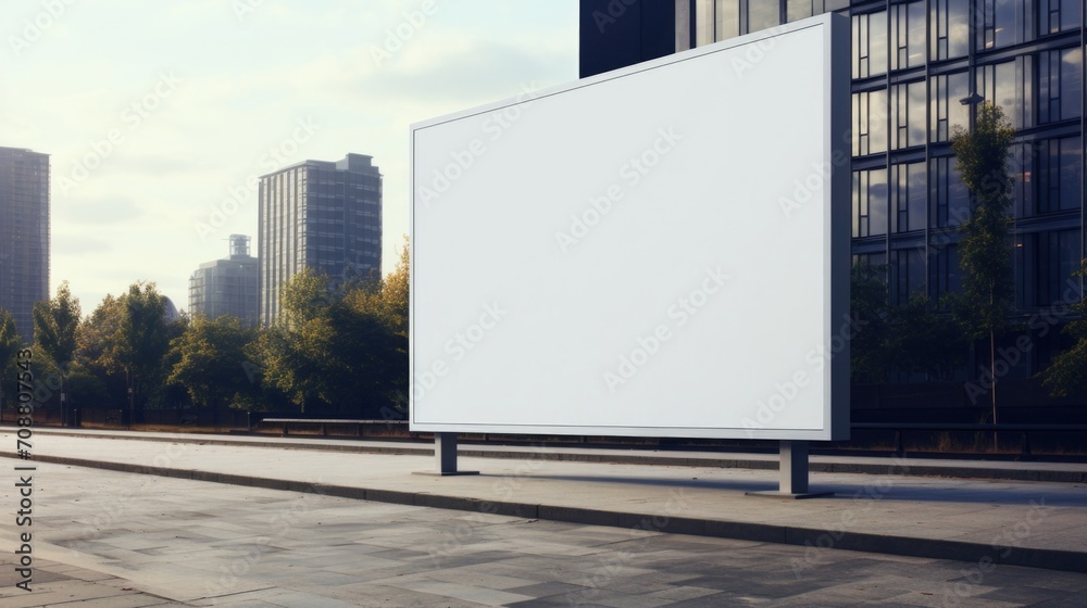 empty white big street billboard, inviting your design to become a focal point in the urban landscape empty white big street billboard, inviting your design to become a focal point in the urban landscape