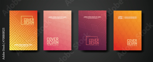set cover Design template with geometric lines textured pattern background and dynamic gradation color