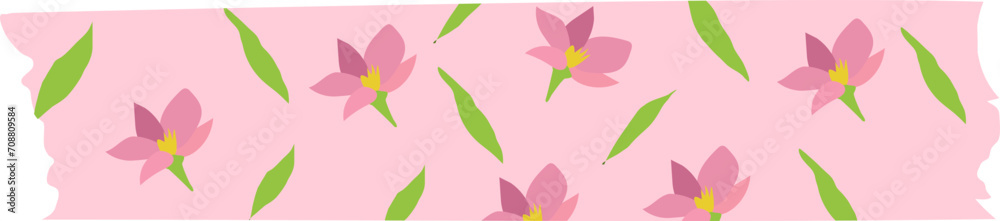 Floral washi tape on transparent background.
Floral washi tape on transparent background.