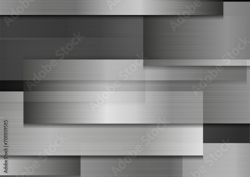 Wallpaper Mural Abstract grey metallic striped texture technology background. Abstract vector geometry design Torontodigital.ca