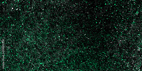 Blue & Green bokeh abstract background. Modern realistic seamless glitters background. Colourful glowing Christmas garland with blur background and bokeh.	