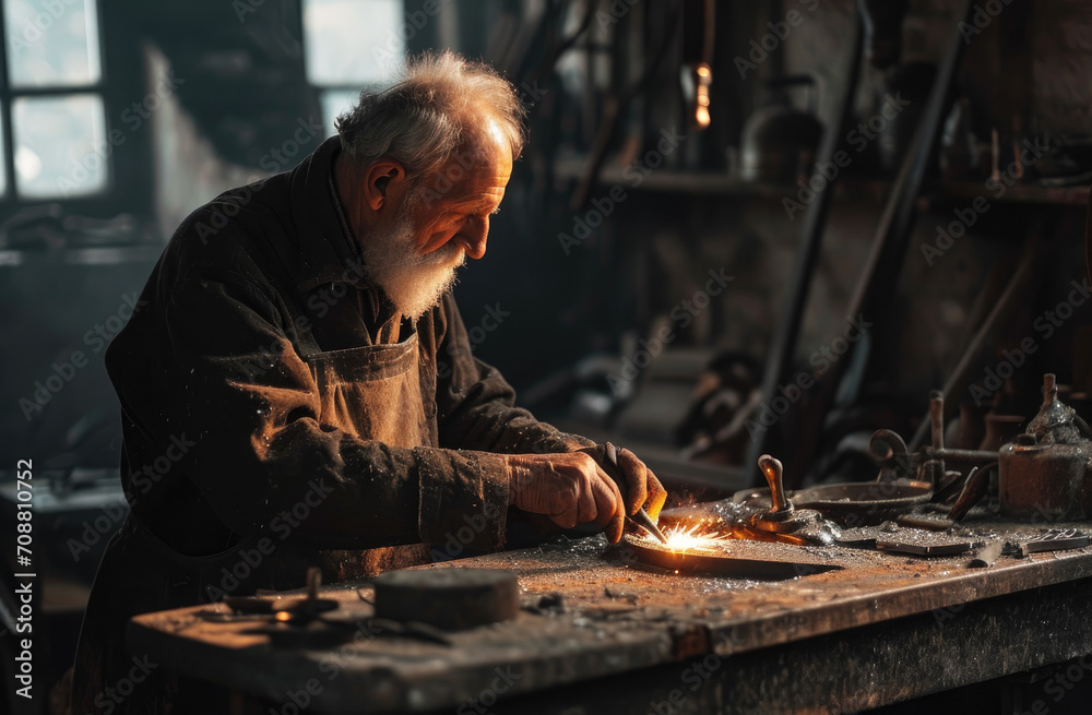 blacksmith working in a factory