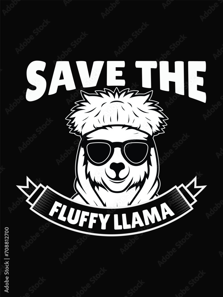 save the fluffy llama t shirt design Template and poster design