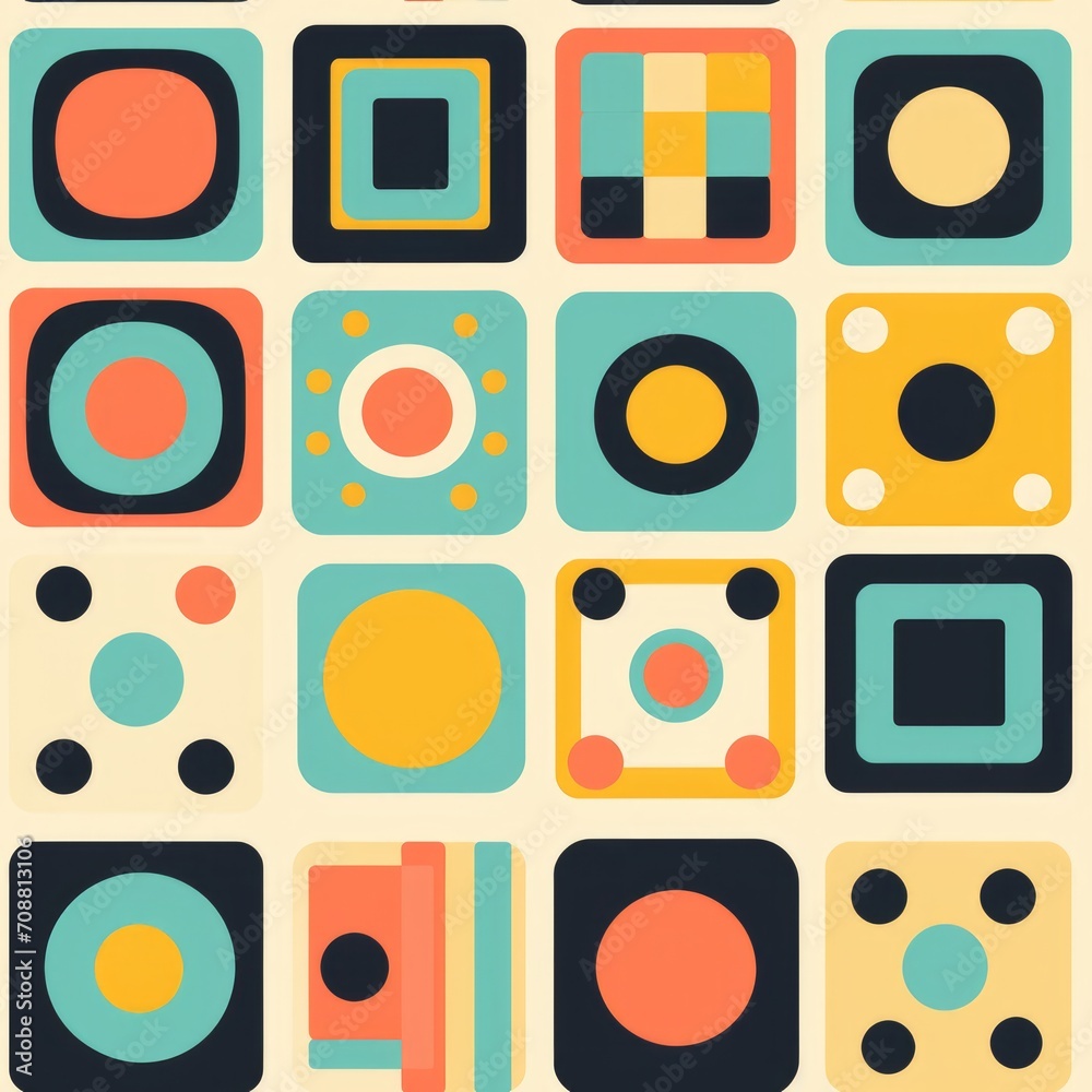 flat retro geometric multicolored pattern. Retro background 1970s 1980s flat retro geometric multicolored pattern. Retro background 1970s 1980s