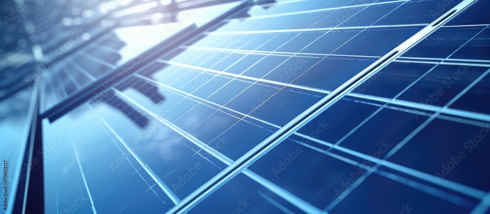 Solar panel in close-up shot. Solar panel in close-up shot.