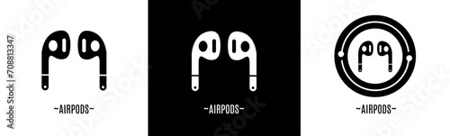 Airpods icon. Airpods of icon. Stock vector.
