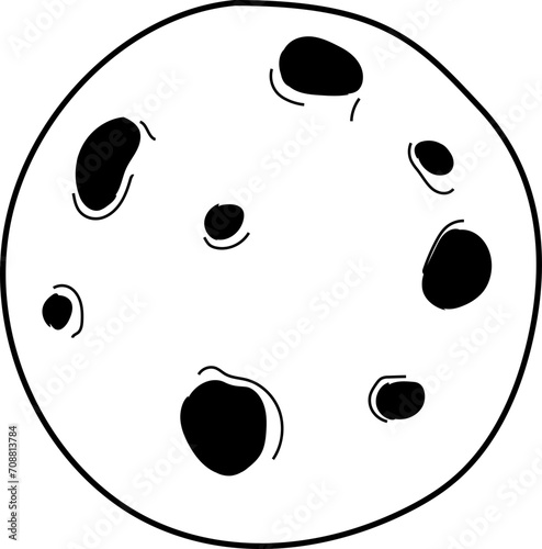 Hand drawn planet illustration on transparent background.
