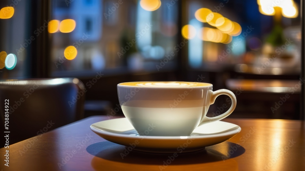 a cup of coffee on the table in a cafe a cup of coffee on the table in a cafe