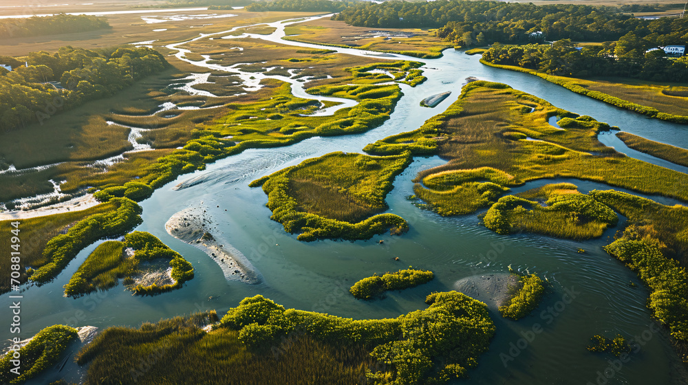 Fototapeta premium The intercoastal waterways of Georgia Coas.