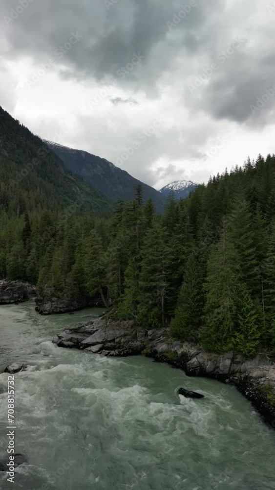 Aerial video of Southern Provincial Park with the Kitimat Ranges on the Squamish River Canada Aerial video of Southern Provincial Park with the Kitimat Ranges on the Squamish River Canada
