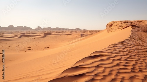 A vast expanse of sand dunes in the desert