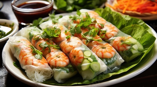 Fresh and healthy Vietnamese spring rolls