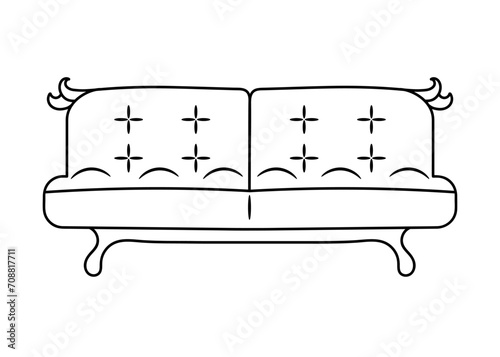 Sofa line Icons. Furniture design. Collection of sofa illustration. Modern furniture set isolated on white background.