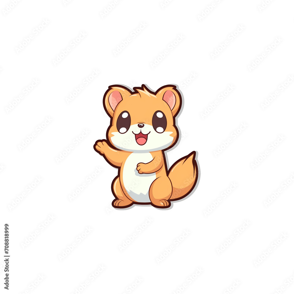 A cartoon squirrel on a transparent background, cutest sticker illustration, kawaii, highly detailed character design, pastel color, die cut sticker, sticker concept design. A cartoon squirrel on a transparent background, cutest sticker illustration, kawaii, highly detailed character design, pastel color, die cut sticker, sticker concept design.