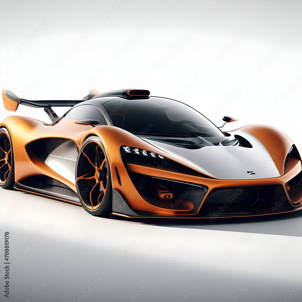 3D Car On White Background Generated With Ai 3D Car On White Background Generated With Ai