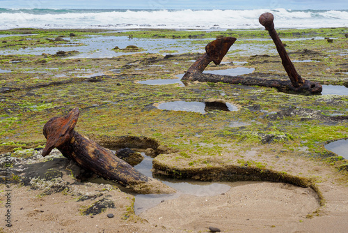 Sailing ship anchors embedded in the coast along the Victorian Shipwreck Coast © Bruce
