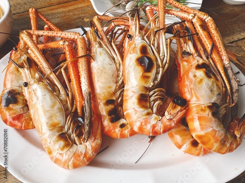 grilled shrimps on a plate