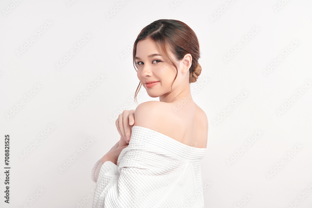 Beautiful young asian woman with clean fresh skin on white background, Face care, Facial treatment, Cosmetology, beauty and spa, Asian women portrait. Beautiful young asian woman with clean fresh skin on white background, Face care, Facial treatment, Cosmetology, beauty and spa, Asian women portrait.