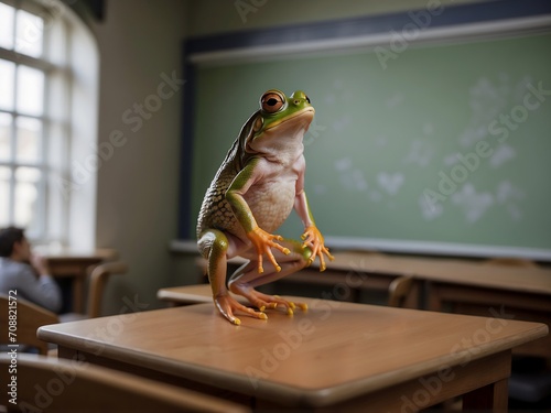 frog on a table photo