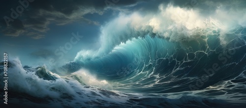 Ocean storm creates huge waves.