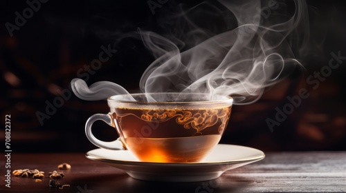 Steaming cup of tea