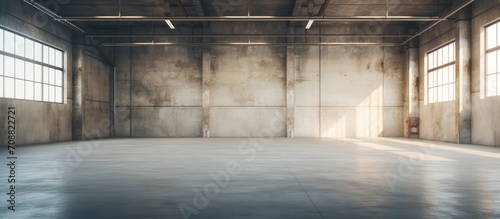 Empty view of small factory warehouse photo