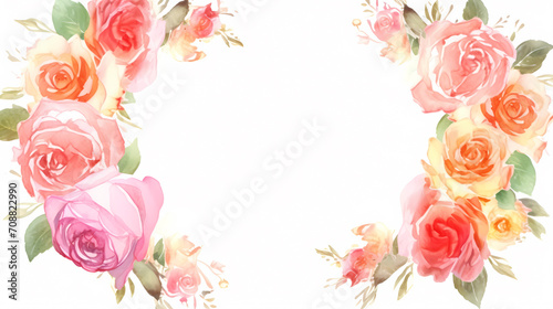 Floral frame with decorative flowers, decorative flower background pattern, floral border background