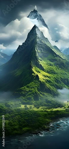 mountain and clouds.landscape in the mountains.
