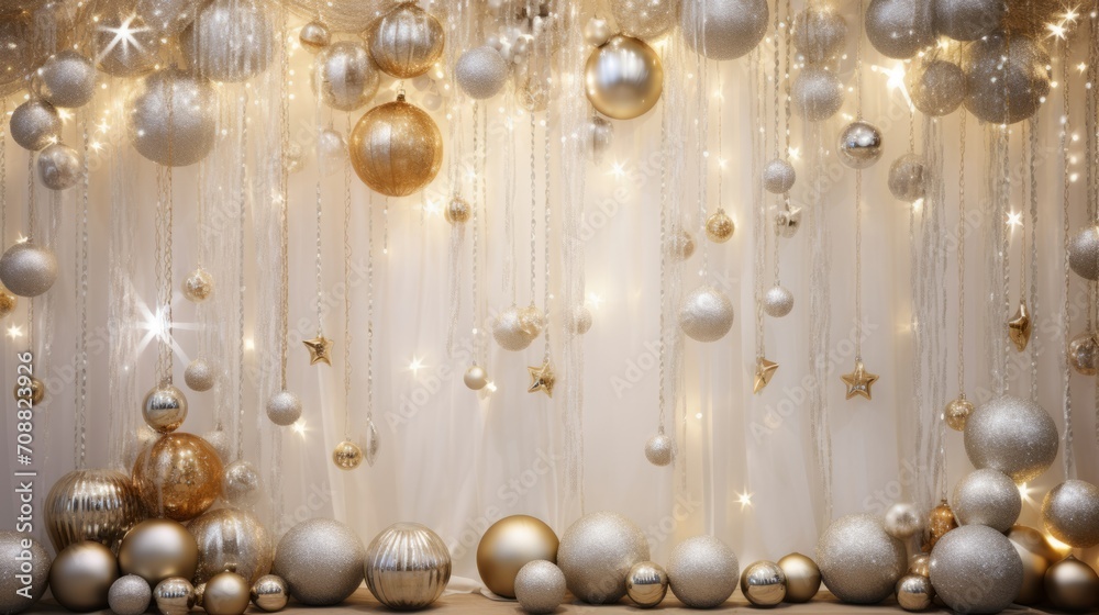 Obraz premium Shimmering gold and silver ornaments