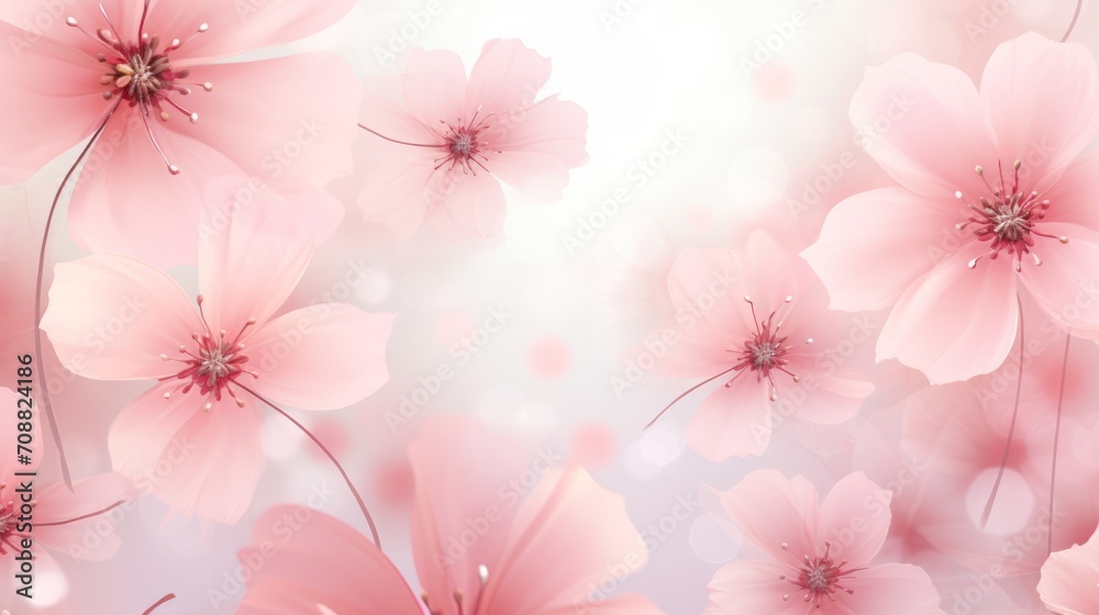 Beautiful pink flowers on a clean white background