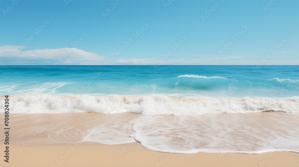 Tranquil ocean waves lapping against a sandy shore Tranquil ocean waves lapping against a sandy shore