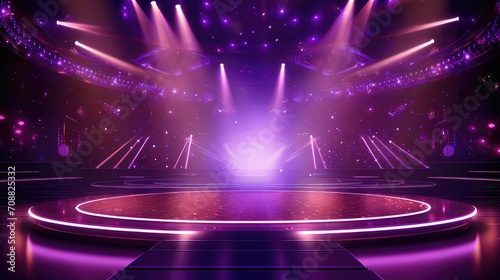 spotlight stage purple background illustration performance theater, drama concert, show production spotlight stage purple background photo