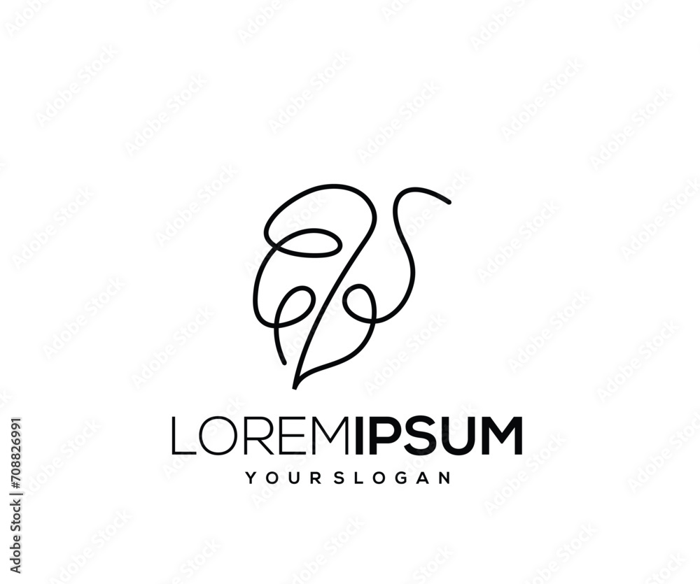 Leaf Icon, Hand Drawn, Single Line Logo Leaf Icon, Hand Drawn, Single Line Logo