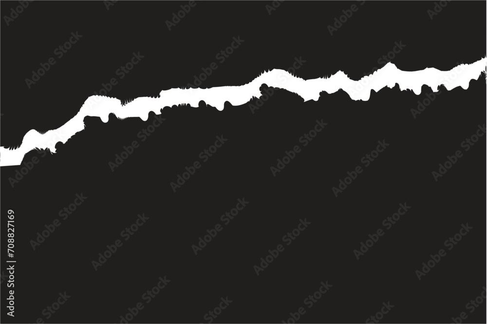 Obraz premium Ripped black paper, copy space