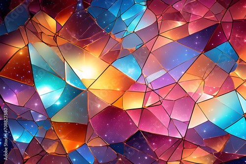 In the style of digital art, draw a colorful and complex image of the universe. Generative AI