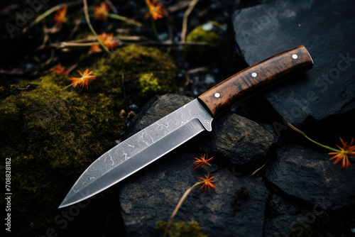 Wood wooden blade knife tool steel cut handle background sharp metallic photo