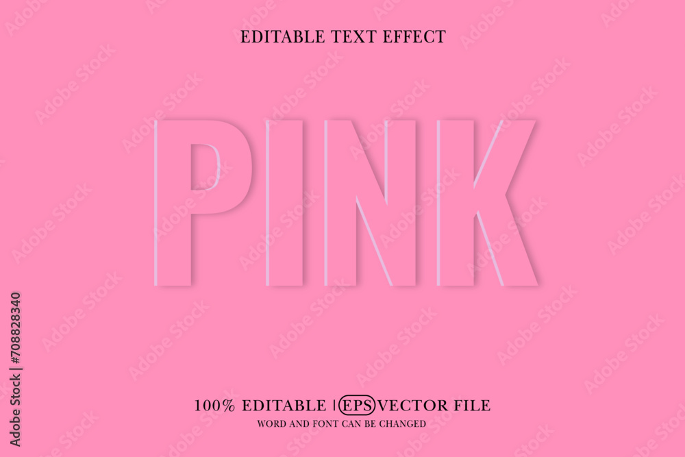 Pink title background Editable text effect, 3d text template,