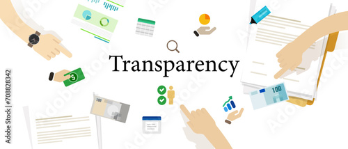 Transparency concept of open for public responsible data governance in corporation to avoid corruption