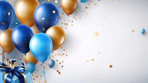 Wallpaper Mural Abstract of celebration party banner with colorful color balloons background, Generative AI Torontodigital.ca