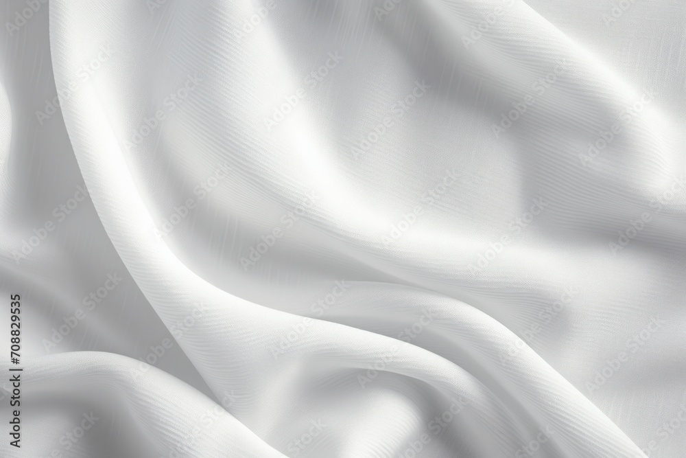 Obraz premium White satin, linen textiles, jeans fabric curves wave lines background texture for web design , banner , business concept. Generative AI