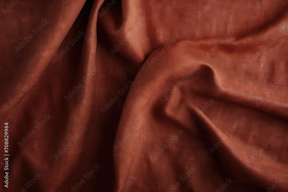 Fototapeta premium Brown satin, linen textiles, jeans fabric curves wave lines background texture for web design , banner , business concept. Generative AI