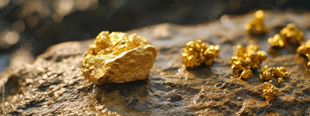 Obraz premium Closeup of big gold nugget