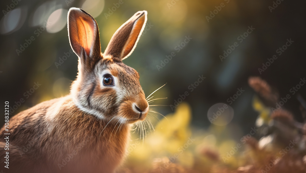 Fototapeta premium Bunny in wildflowers