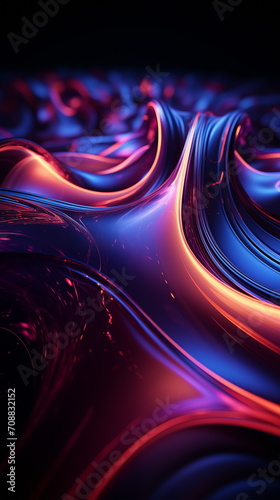 Abstract dark purple wallpaper. blurry, 3D rendering background for graphic design, banner, illustration, poster, Wavy line details. vertical, Generated AI