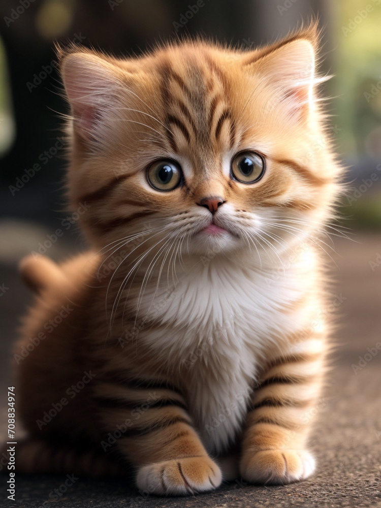 Cute kitten, Pet cat. funny animal Cute kitten, Pet cat. funny animal