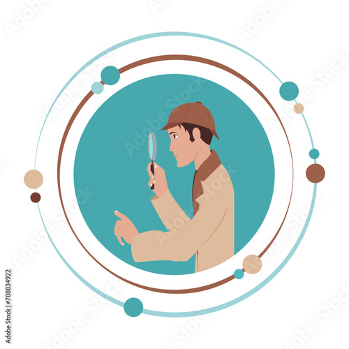 Detective investigation graphic icon vector illustration